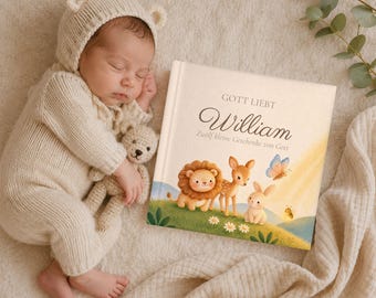 Taufgeschenk personalisiert | Kinderbuch mit Namen | Geschenk zur Taufe Junge Mädchen | Christliches Segensbuch | Patenkind Geschenk