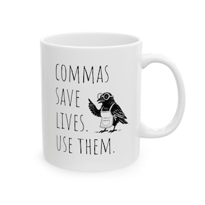 Let's Eat Grandma, Commas Save Lives Coffee Mug, Funny Grammar Teacher Gift, English Teacher Appreciation, Editor Punctuation Gift