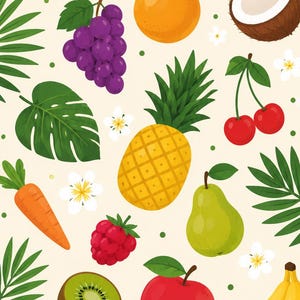 Tropical Fruit Phone Wallpapers | 4K Mobile Backgrounds | Exotic Fruit Digital Download | iPhone & Android Wallpaper Pack