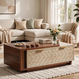 Extendable Coffee Table Modern Storage Drawers