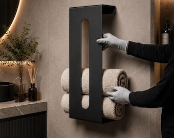 Modern metalen handdoekrek, wandgemonteerde badkameropbergorganizer