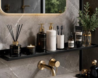 Luxe badkamerplank van roestvrij staal, wandorganizer, zwevend opbergrek voor de wastafel