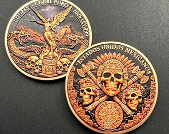 Mexico Libertad 1 oz .999 Fine Copper Round – Aztec Serpent & Skull Art Edition 2026