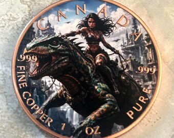 Medieval Warrior Woman .999 Copper Challenge Coin