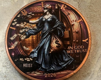 2026 Bank Heist Flowing Liberty .999 Copper Challenge Coin