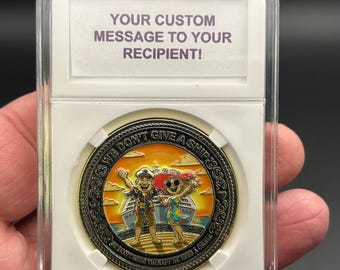 Nautical Cruise Challenge Coin – "We Don't Give A Ship" "Get Ship Faced" Keepsake with personalized labeled case