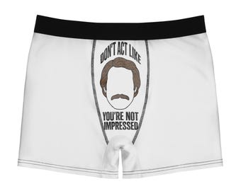 Cuecas Boxer Don't Fingir Que Não Estão Impressionados | Ron Burgundy Mustache Design
