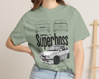 Opel Superboss car blueprint T-Shirt | Vintage Superboss graphic