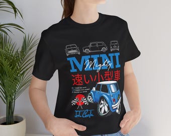 Mighty Mini Cooper Car T-Shirt | Retro Racing Graphic, Japanese Text