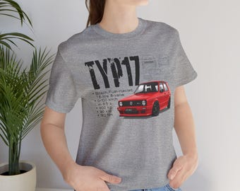 Citigolf Typ 17 car illustration Tee | red hatchback schematic