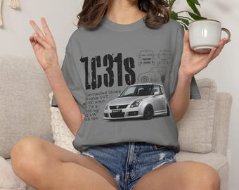 Swift Sport ZC31s T-shirt | Car Illustration, Technical Specs
