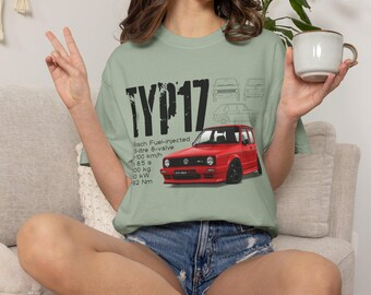 Citigolf Typ17 T-shirt | red car graphic, technical specs