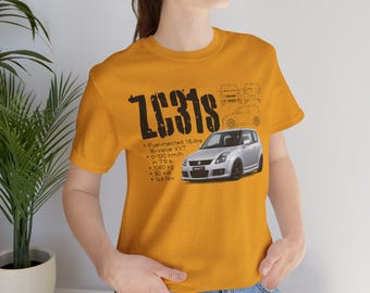Swift Sport ZC31s T-Shirt | Car Blueprint Illustration, Specifications