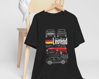Iconic German Legend Graphic Tee | German Flag, Vintage Car Illustration