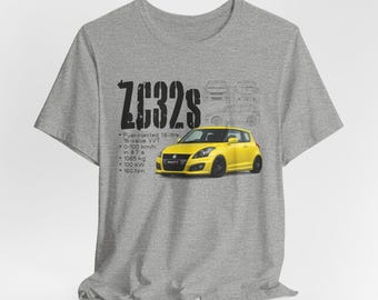 Swift Sport ZC32s yellow car T-Shirt | automotive specs graphic