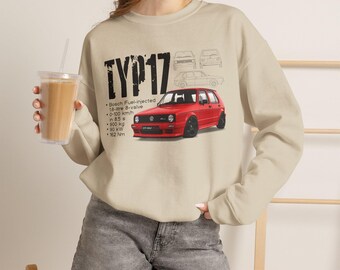 Citigolf Typ17 Illustration Sweatshirt | Retro Car Blueprint