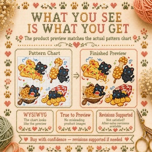 Sushi Cat Cross Stitch Pattern Bundle, Kawaii Japanese Food, Beginner PDF image 7