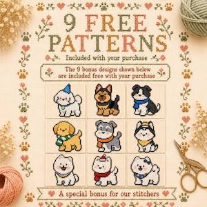 Sushi Cat Cross Stitch Pattern Bundle, Kawaii Japanese Food, Beginner PDF image 8