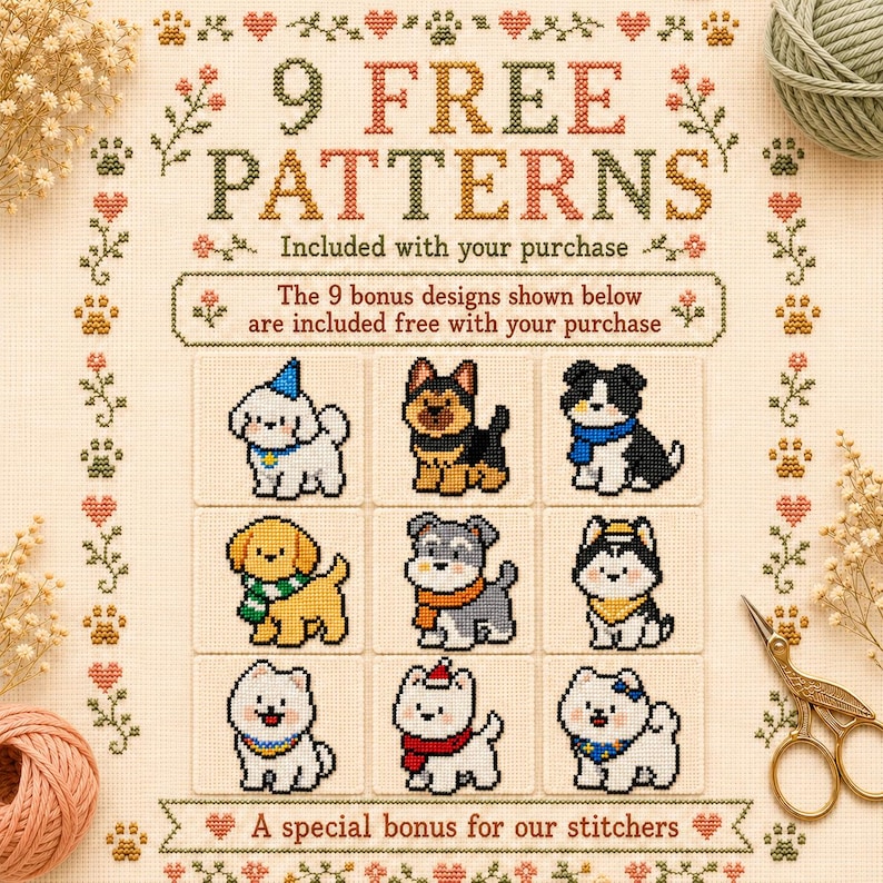 Sushi Cat Cross Stitch Pattern Bundle, Kawaii Japanese Food, Beginner PDF image 8