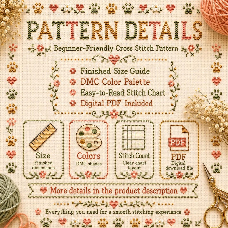 Sushi Cat Cross Stitch Pattern Bundle, Kawaii Japanese Food, Beginner PDF image 10