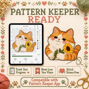 Sushi Cat Cross Stitch Pattern Bundle, Kawaii Japanese Food, Beginner PDF image 11
