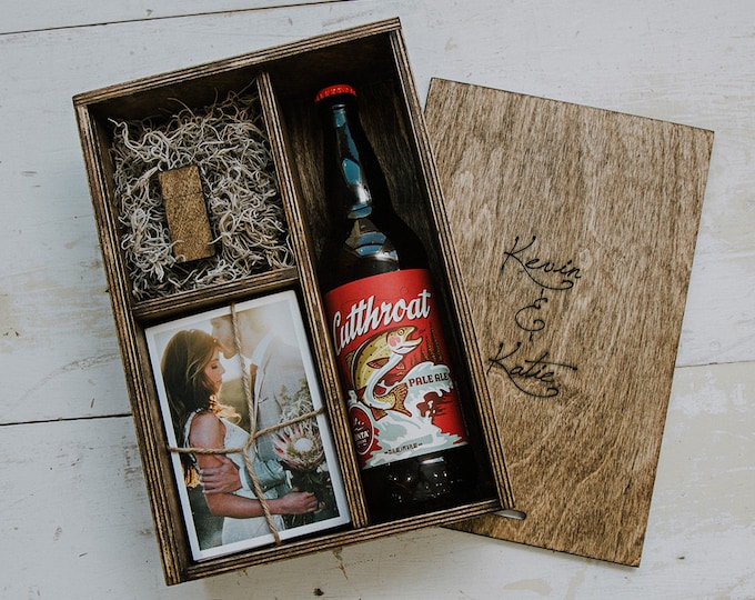 Set of 10 - Beer/Print Box with enough space for 4x6 prints and USB drive and 22oz beer bottle