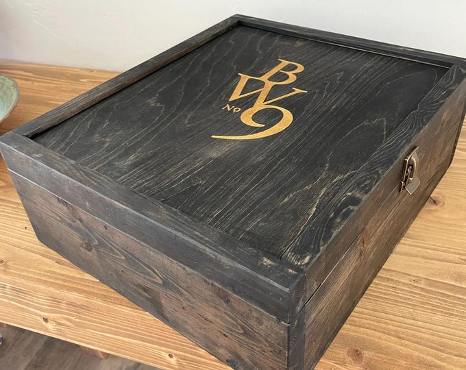 Custom 20 boxes with Gold inlay engraving - 3 bottle Wine box (10 blue + 10 black)