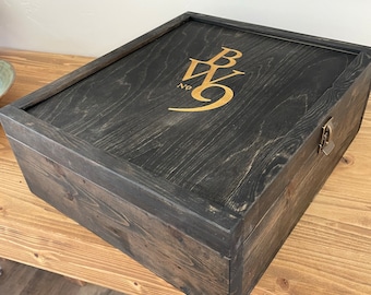 Custom 10 brown boxes with Gold inlay engraving - 3 bottle Wine box