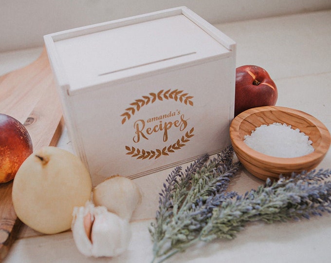 4x6 - Wood Recipe Box with recipe stand (Box only)