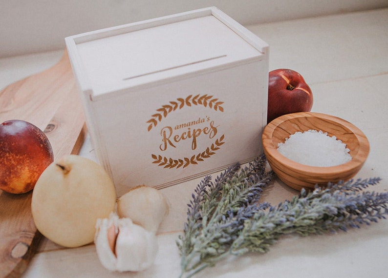 5x7 - Wood Recipe Box with recipe stand (Box only with option to add recipe cards)