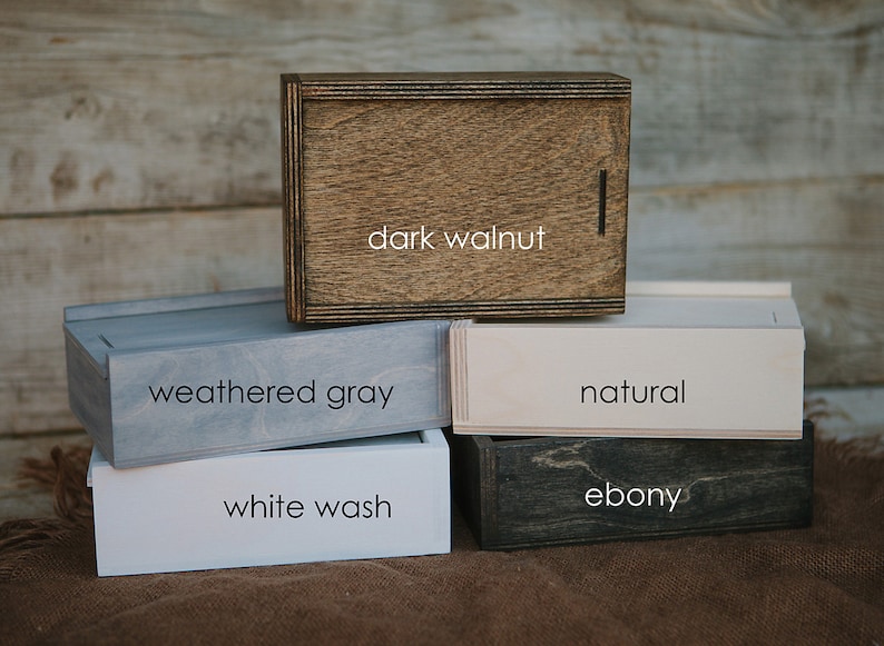 Set of 10 5x5 Wood Print Box with mini wood blocks included image 4