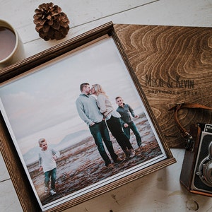 Custom ship by UPS Ground  - 10.5x10.5x1.5 Wood print/album box with enough space for 10x10 prints or album - NO USB area