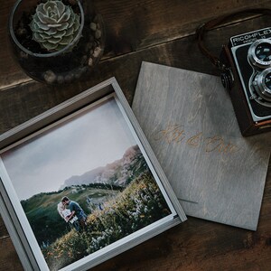 8x8 Wood print/album box with enough space for 8x8 prints or album - NO USB area