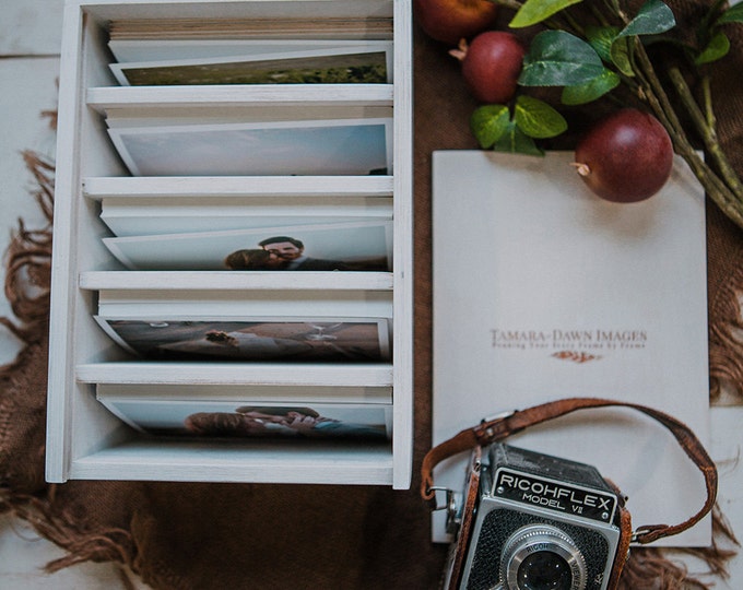 Heirloom Photo box with 5 sections for 5x7 prints