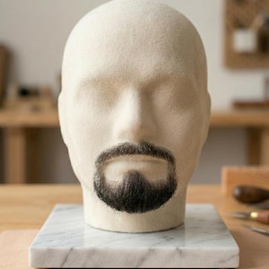 Ensemble barbe et moustache en dentelle avec bouc complet et poils faciaux réalistes