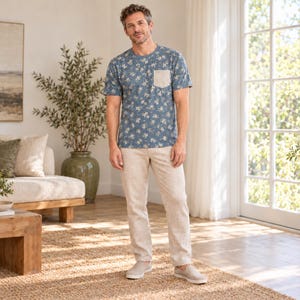 Men's T-Shirt Sewing Pattern | Alden Crew-Neck Patch-Pocket Top, Set-In Sleeves, Layered XS-XXXL, A4 and A0 PDF