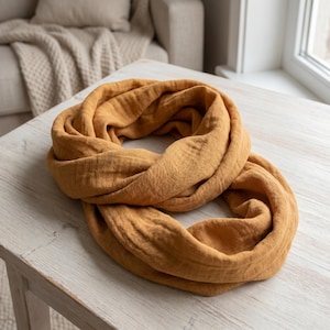 Infinity Scarf Sewing Pattern PDF - Easy Loop Scarf, Beginner Cowl Snood, Double Gauze Scarf, Print at Home A4 + US Letter + A3