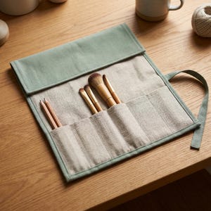 Roll-Up Brush & Pen Organizer Sewing Pattern PDF - Fabric Tool Roll, Makeup Brush Case, Beginner, Print at Home A4 + US Letter + A3