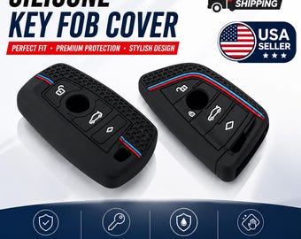 Silicone Key Fob Cover for BMW 4 Button Remote | Soft TPU Key Case Protector | Scratch Resistant Key Shell | Car Key Accessory Gift