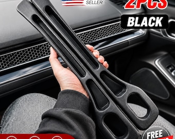 2Pcs Universal Car Seat Gap Filler - Leak-Proof PU Leather Console Organizer, Anti-Drop Storage Plug for Front Seats