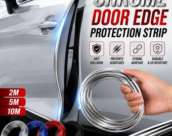 Chrome Car Door Edge Guard Trim 2M 5M 10M Door Protector Strip Anti Scratch U Shape Edge Molding for Cars SUVs Trucks
