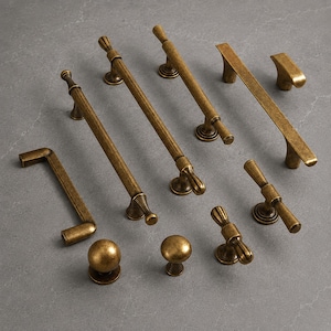 Antique Brass Cabinet Pulls, Vintage Drawer Handles, Zinc Alloy Wardrobe Door Knobs, Farmhouse Kitchen Hardware