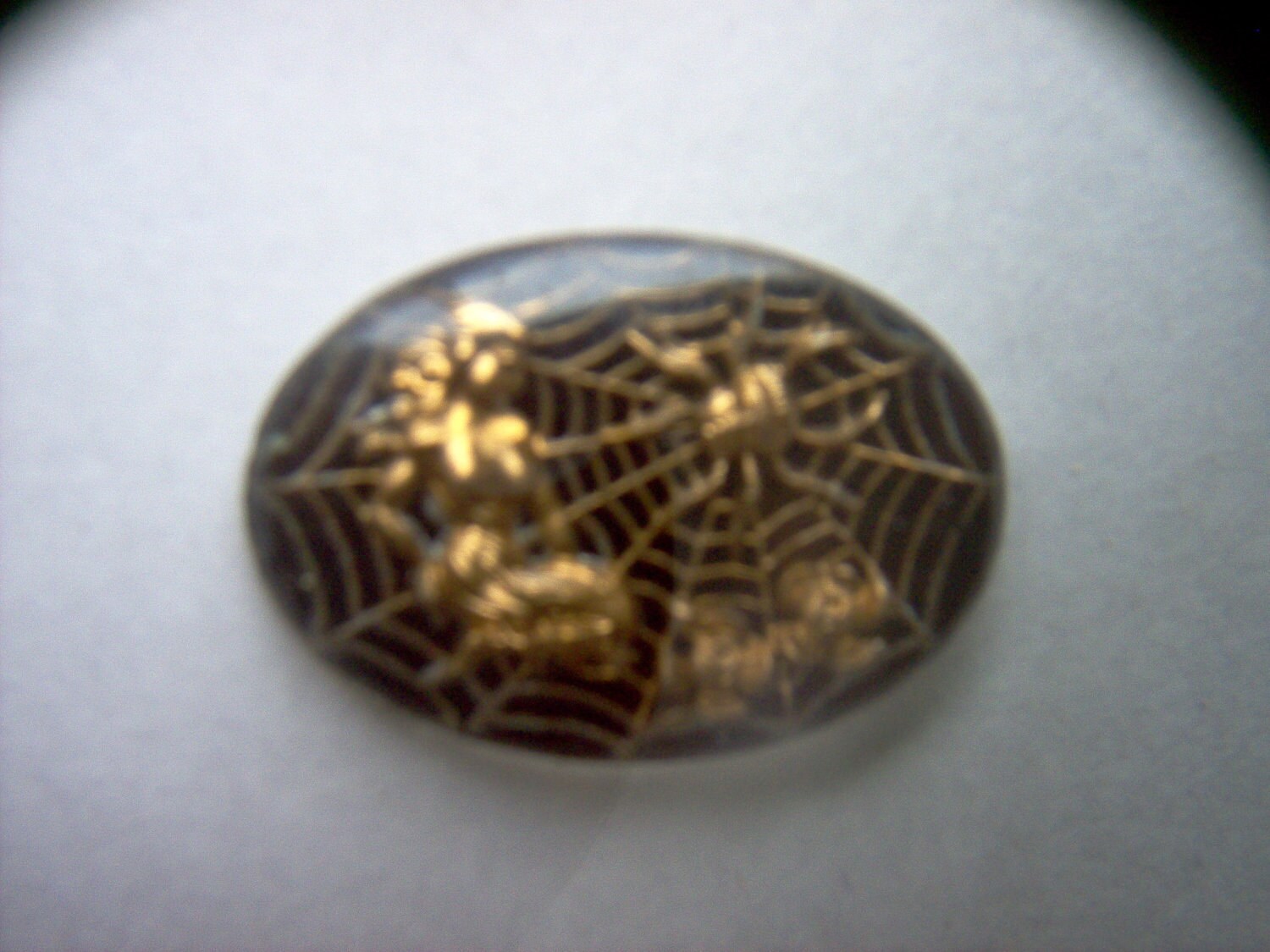 Vintage Glass Intaglio of  a Woman with a Spiderman  # PP   7-11