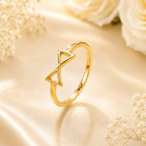 Geometric Triangle Ring | 18K Gold Plated Sterling Silver, Minimalist Everyday Jewelry