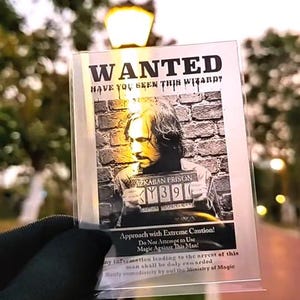 Fantasy Wanted Poster Card, Trippy Moving Art Card, Unique Gift for Him Her, Wizard Desk Decor, GIF Motion Collector Card