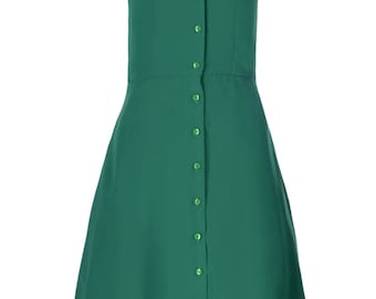 1940's Style forest green dress/ Tea dress/ Swing dress