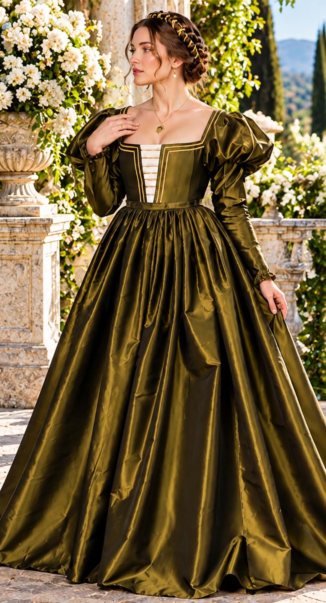 Yellow Renaissance Dresses Custom Renaissance Fair Dress, Square Neck, Puff Sleeve Gown - Etsy