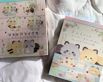 Mini bloc-notes Kawaii japon San x Kokoroaraiguma 2021 raton laveur café Barista melon soda gâteries pique-nique gâteau fête
