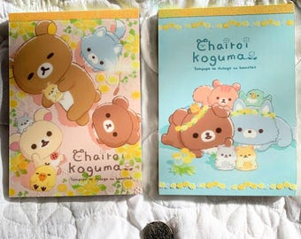 Bloc-notes Kawaii Japan Big Memo au choix ou lot San x Rilakkuma 2022 Chairoguma pissenlit hamster loup printemps fleurs amis