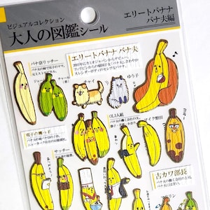 Hoja de pegatinas de papel washi arrugado con textura J Kamio: Enciclopedia para adultos Serie de personajes Elite Banana Idea de regalo para amantes de Banao Tonto
